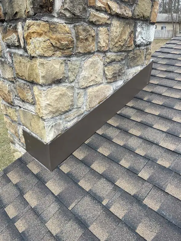 Asphalt roofing around masonry chimney in halifax pa
